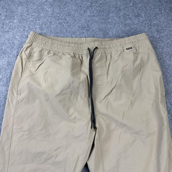 Hurley x Nike Pants Mens Large Tan Jogger Nike Dri-Fit Nylon Elastic Waist Cuffs - Picture 2 of 13
